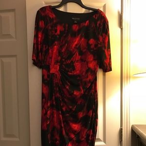 Connected Apparel Red and Black Dress Size 14